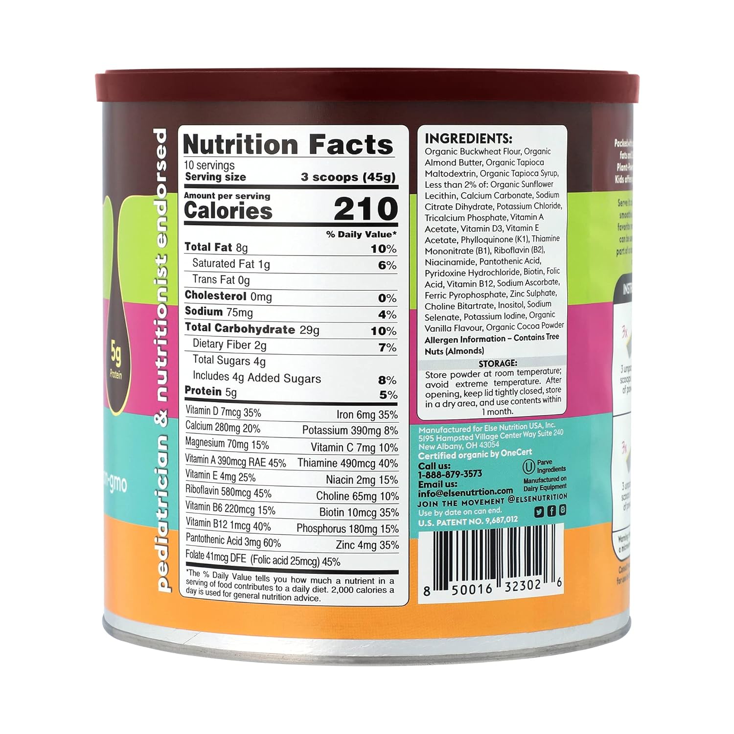 Else Nutrition Kids Organic complete nutrition Shake Powder, Plant-Based, Less Sugar, Clean, Complete Childrens’ Nutritional Drink Mix, Whey-free, Soy-free, Dairy-Free, 16 oz,?Creamy Vanilla - Image 3
